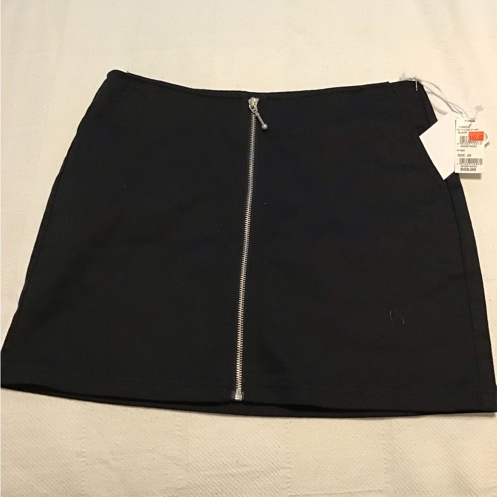 NWT Obey LOUISE zippered black skirt Size 26 MSRP $68 In black